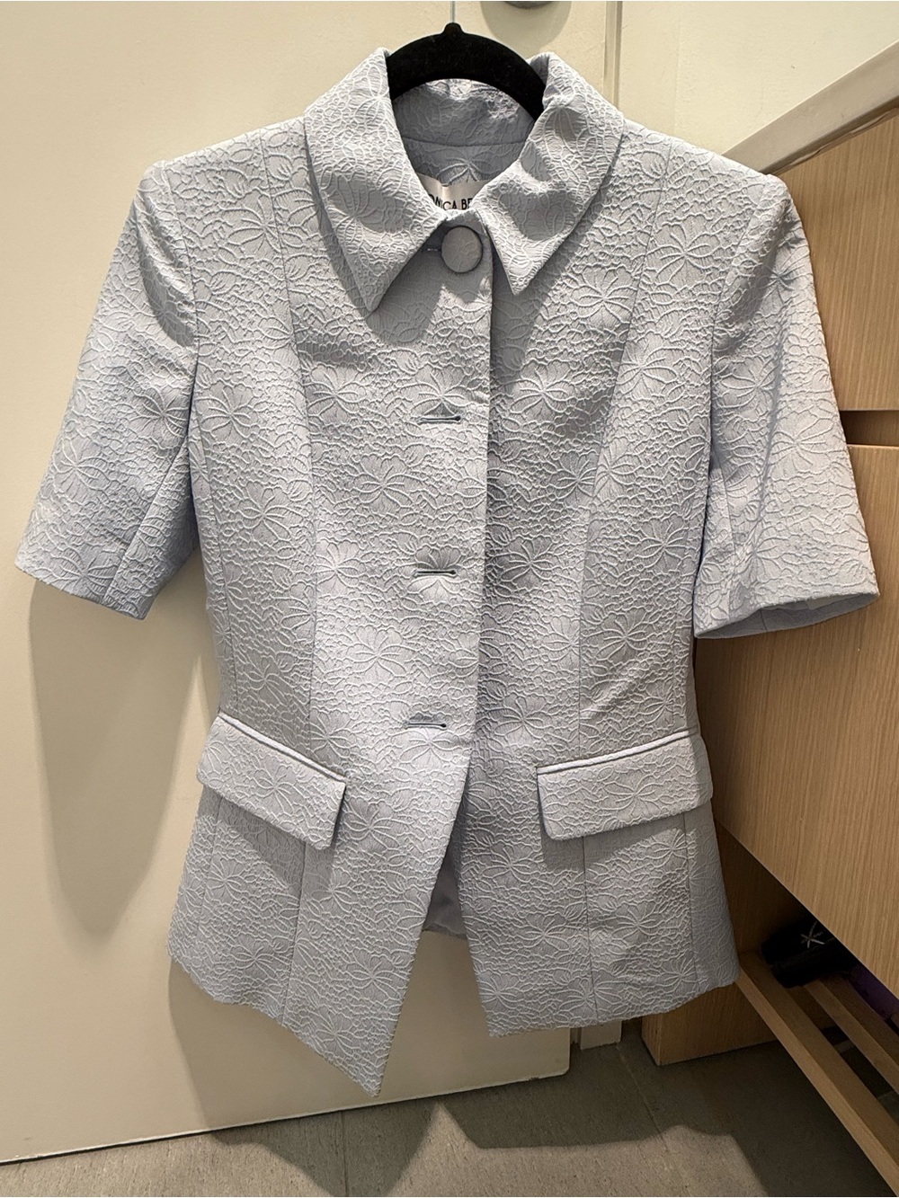Veronica Beard Pale Blue Bodie Jacquard Jacket - Picture 6 of 8